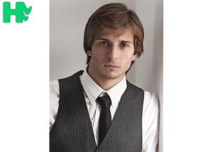 China Hot Wire Fiber Synthetic Men Short Hair Wig With Side Bang For Young Men wholesale