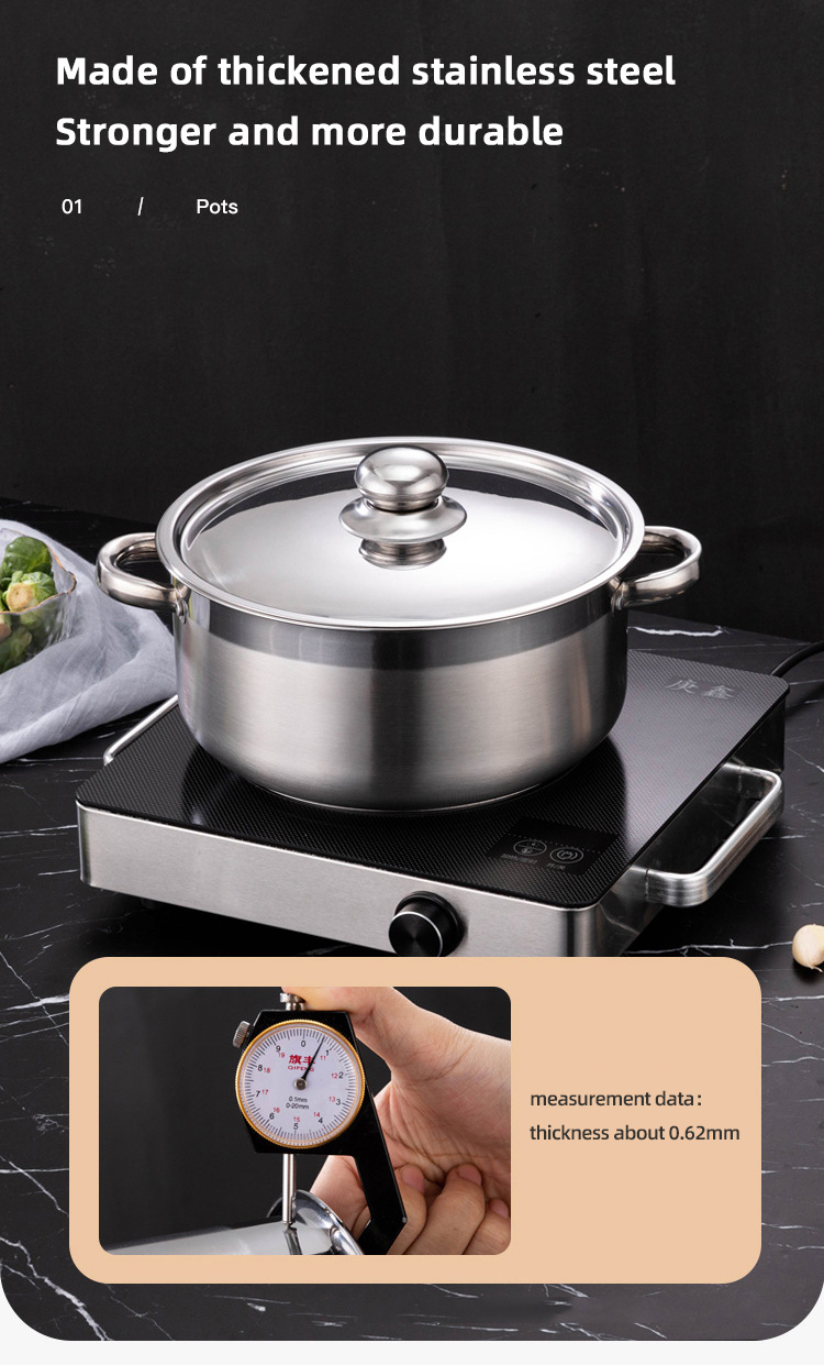 Hot Selling Kitchen Cooking Pot Set Stainless Steel Soup & Stock Pots Cookware Cooking Soup Pot Set