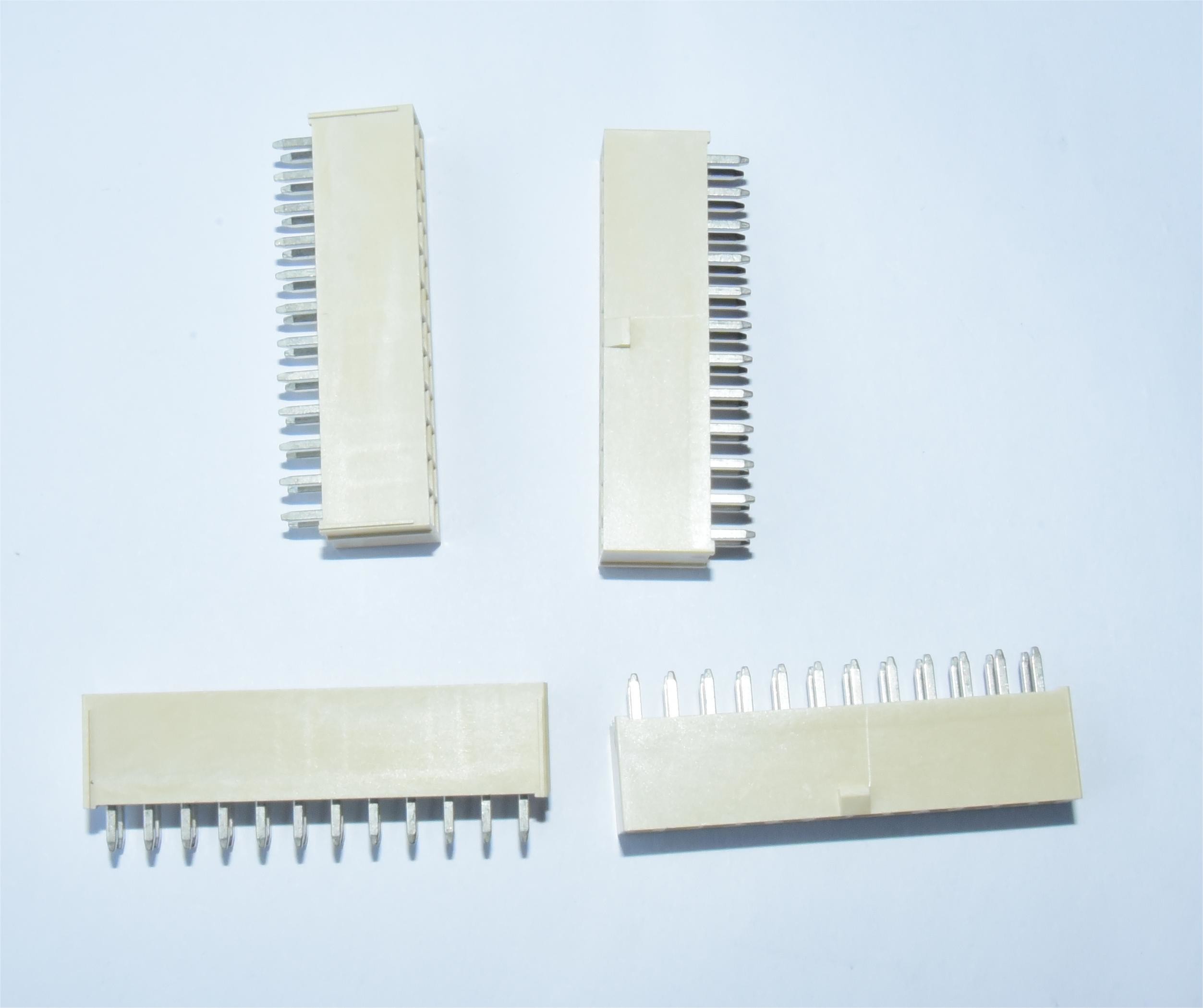 Double Row 2x12P Natural Straight Pin Header with Tin Plated Pins for High-Density Connections on PCB