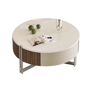 China Ceramic Top Round Coffee Table Wood Table Home Use wholesale