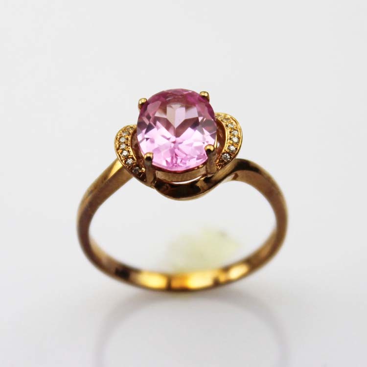 18k Rose Gold Plated Silver 7x9mm Oval Created Ruby Gemstone Ring (T64)