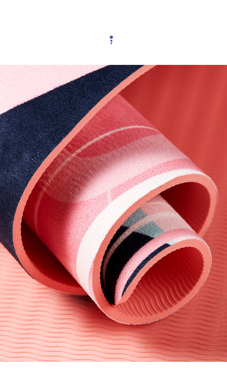 Eco Friendly Flower Printing Suede Rubber Yoga Mat 6MM Thick For Home Pilates Sport