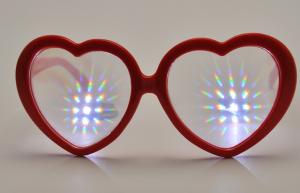 China Hony Heart Shape Plastic Diffraction Glasses For Night Club wholesale