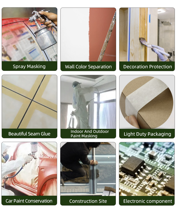 High Temperature Automotive Pre Painters Masking Tape For Car Painting Anti UV