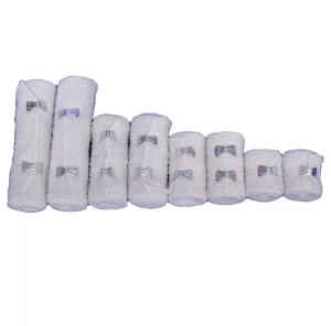 China Medical Cotton Bleached High Elastic Spandex Crepe Bandages Red Line wholesale