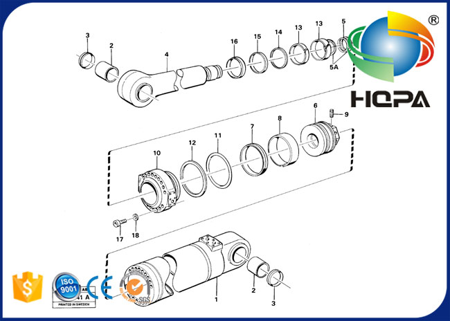 11990395 VOE11990395 Tilting Cylinder Seal Kit for VOLVO L180, L180C, L180D