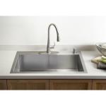 Topmount 229mm Depth SUS 304 Double Bowl Kitchen Sinks