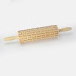 Star Pattern Solid Wooden Baking Tools Bakers Wooden Dough Roller