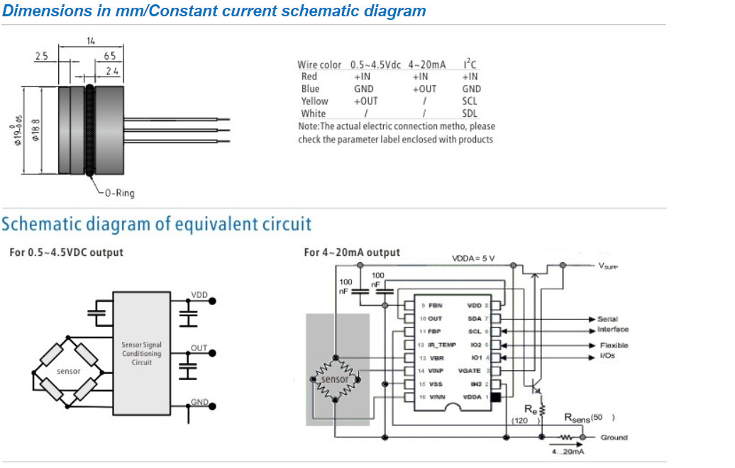 IP 65 I2C/SPI Digital OEM Pressure Sensor Water Air Oil Test