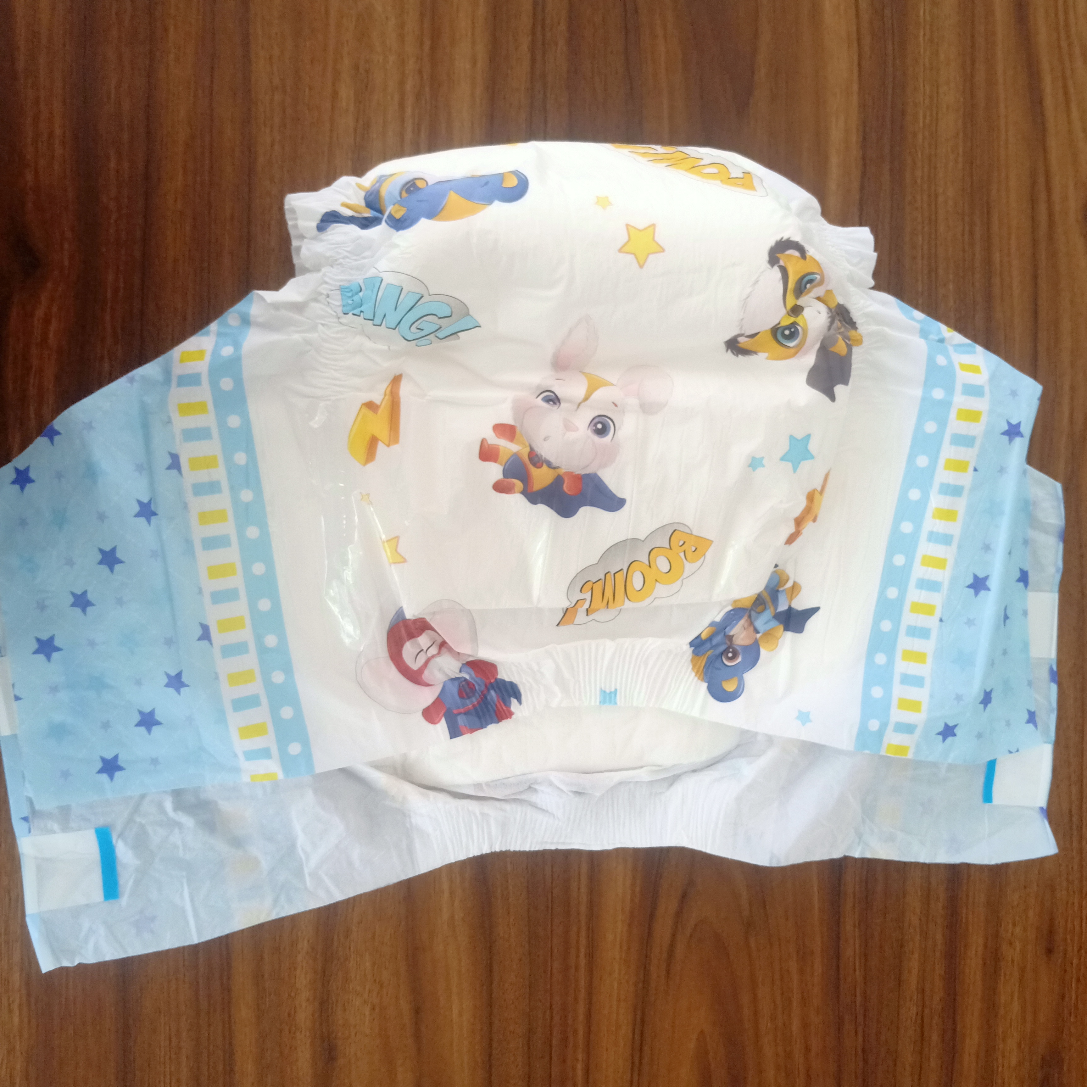 Non Woven Fabric Super Absorbent Adult Baby Diaper OEM Printed Abdllover Diaper