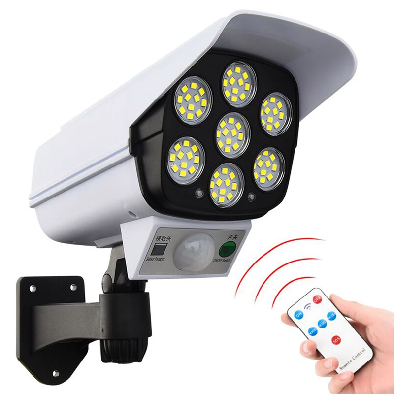 LED Solar Light Motion Sensor Security Dummy Camera Wireless Outdoor Flood Light IP65 Waterproof Lamp 3 Mode For Home Garden