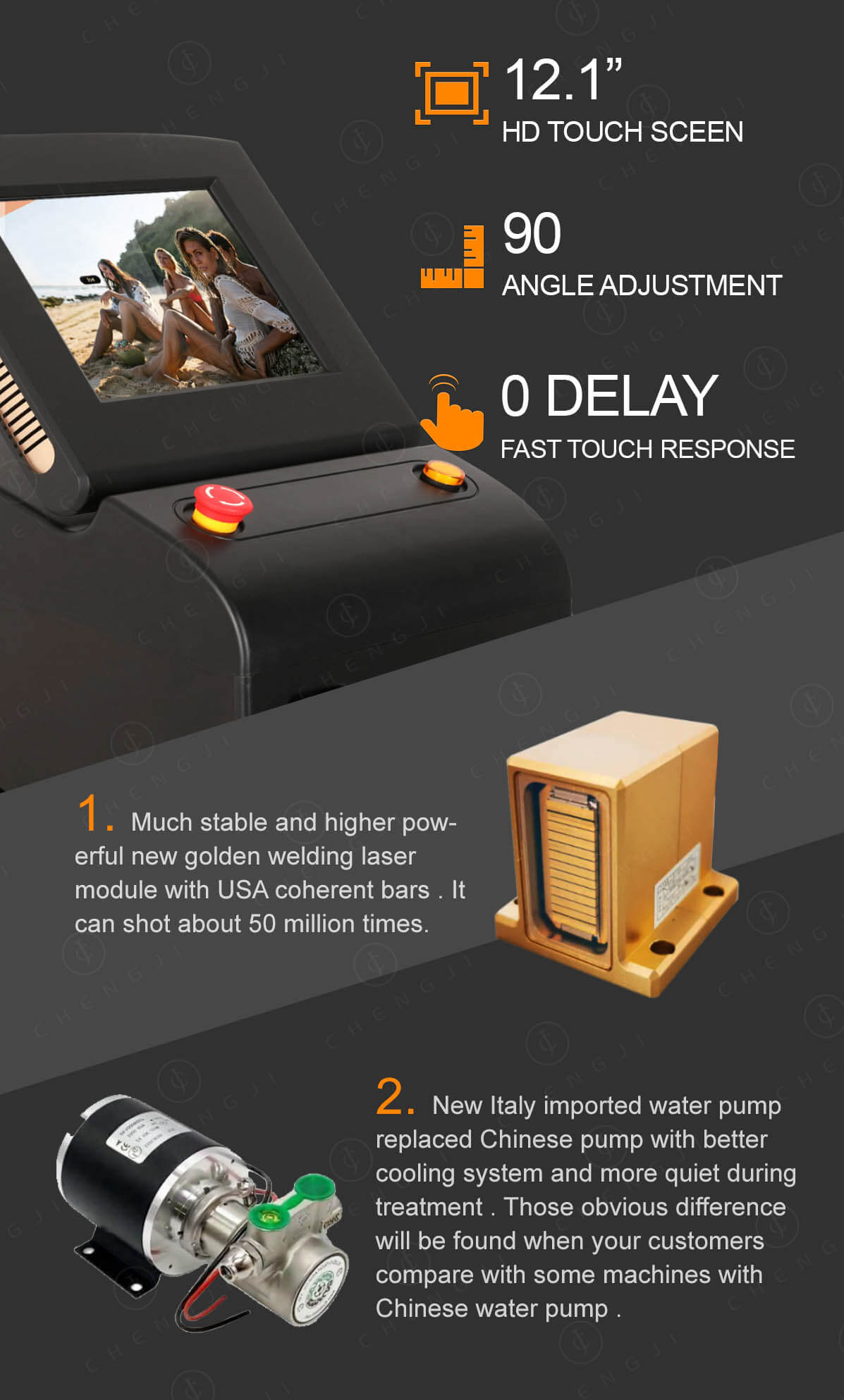 Commercial Hair Removal Laser Treatment Machine 1200w Epilation Laser Machine Three Wave