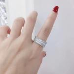 Wedding Moissanite Diamond Ring 925 Sterling Silver Cubic Zirconia Band Ring