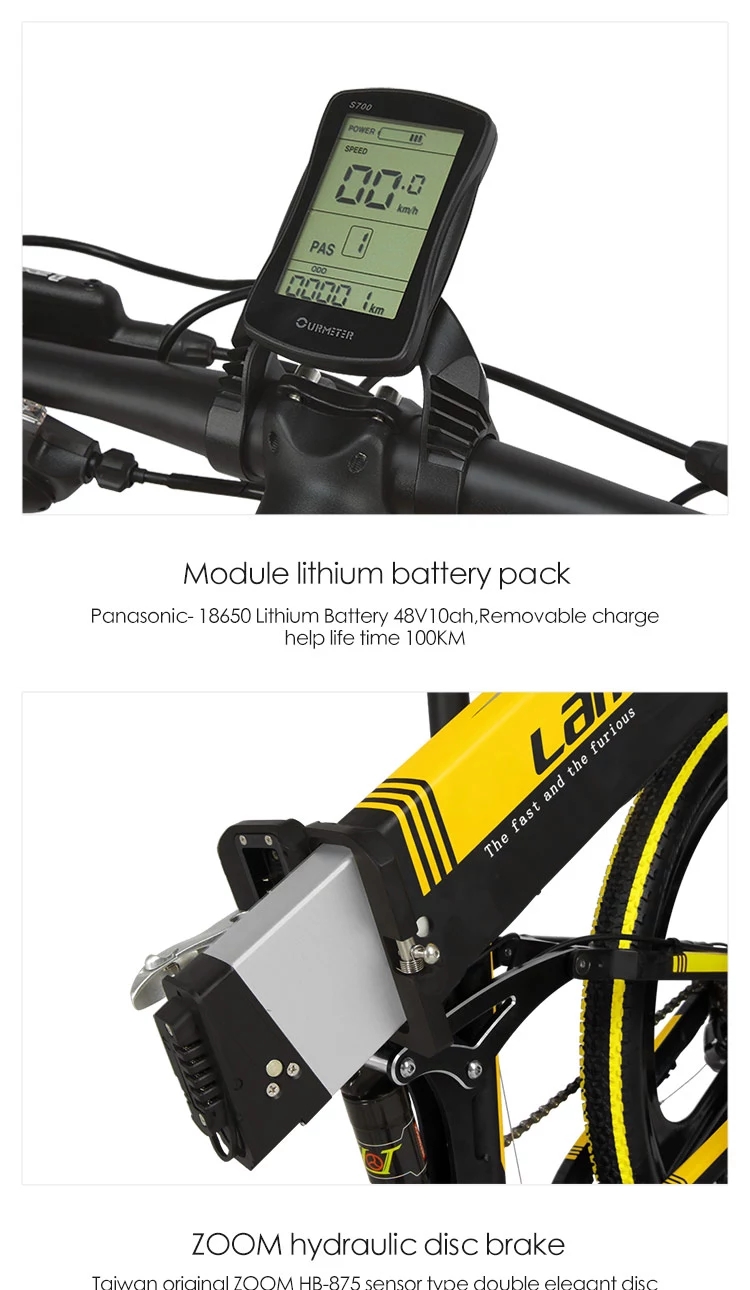 CE Certificate Fat Tire Electric Bike 26 Inch 48V Lithium Battery