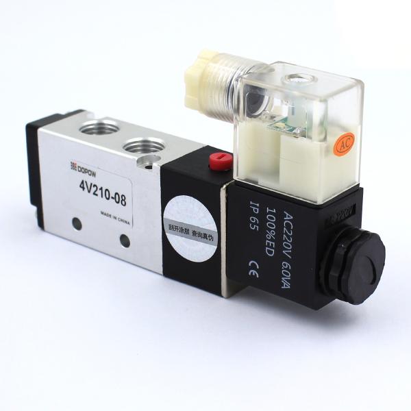 4V Series Solenoid Valve Single Coil Pilot Operated Electric 2 Position 5 Port