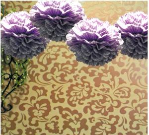 China Stripes Tissue Pom Pom - Lavender (4 Pack) wholesale