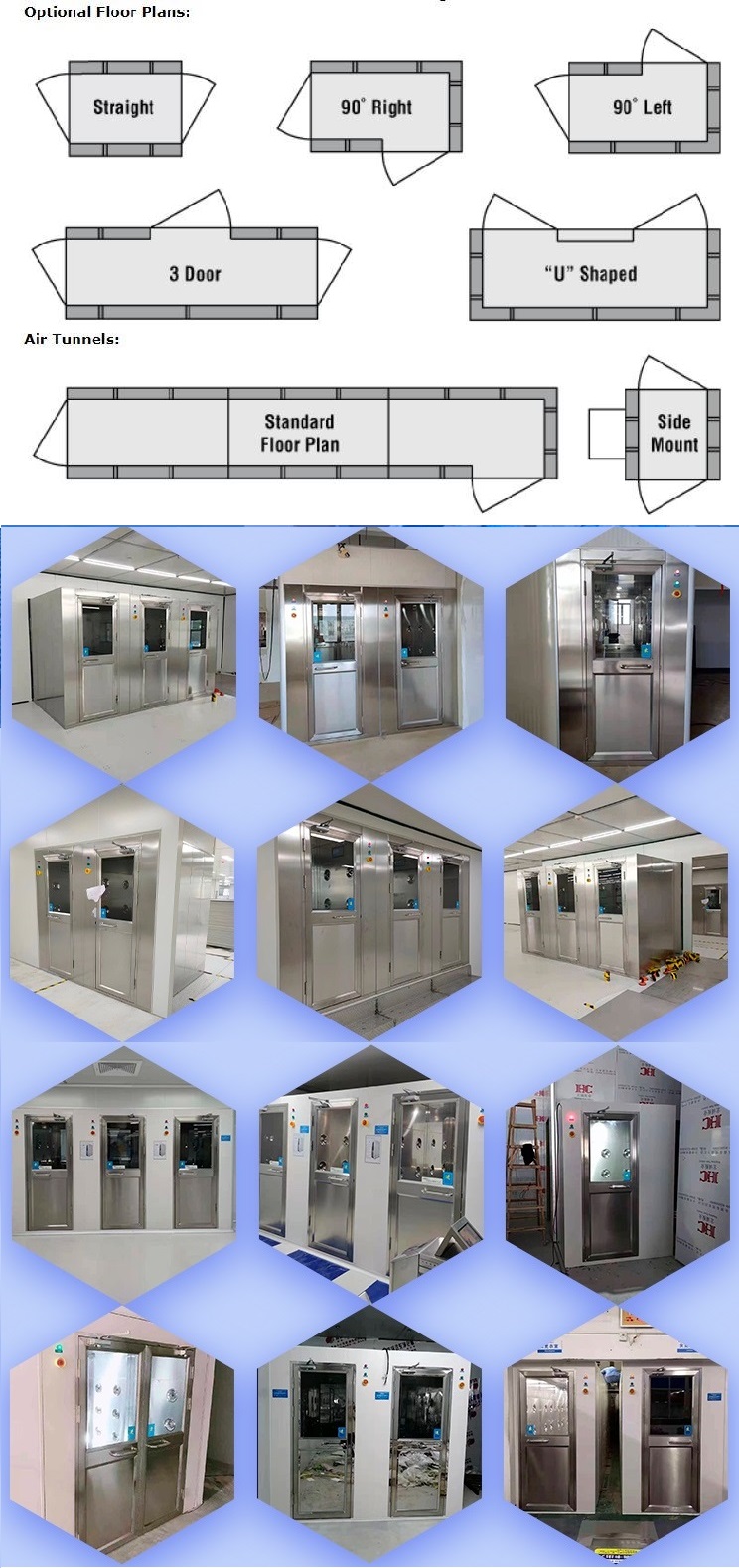 Small Air Shower Room System For Pharma Modular Dust Free Clean Room Equipment