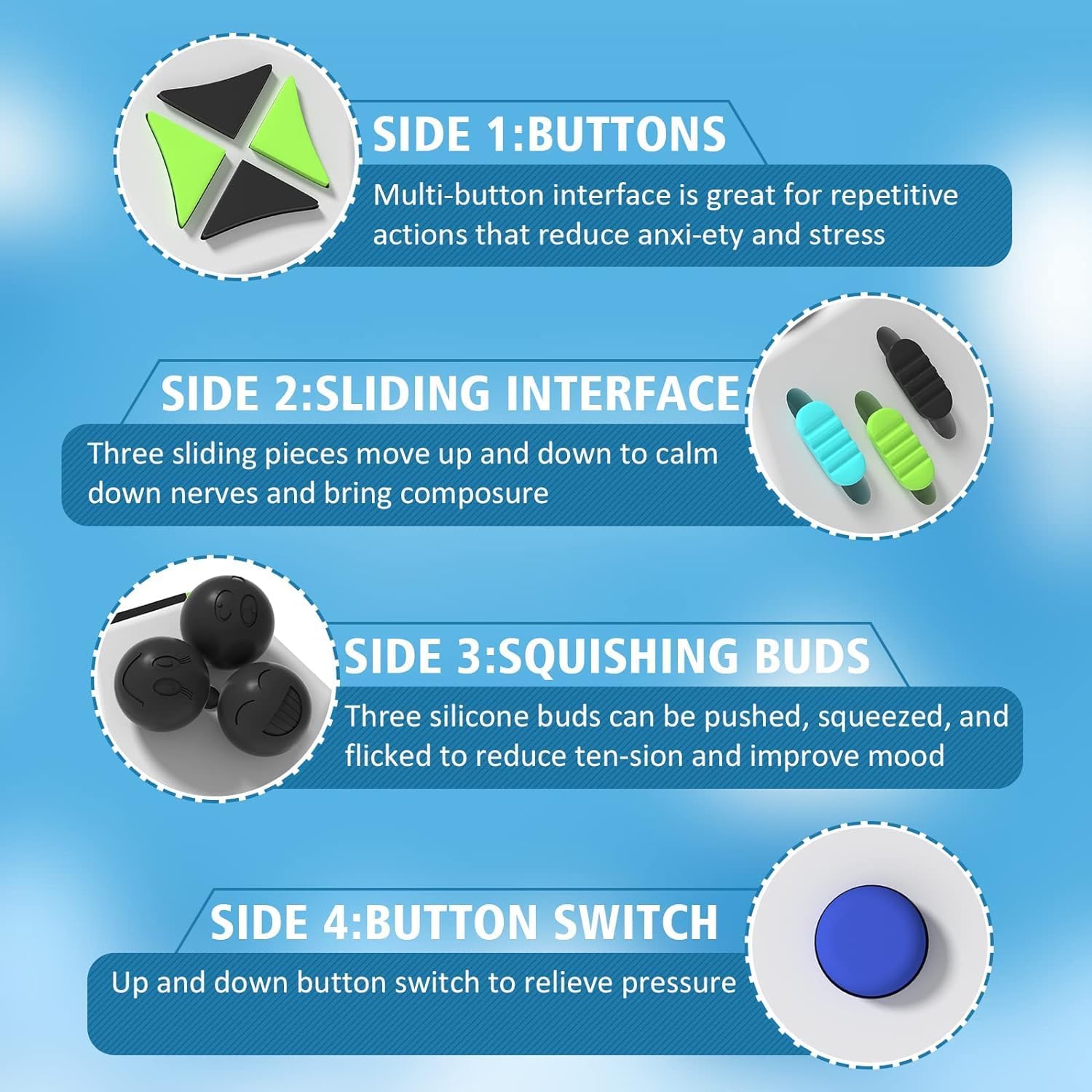 Other Classic Toys 12-Side Fidget Cube for Stress and Anxiety Relief