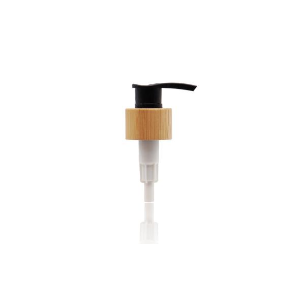 China 24/410 Bamboo Covered Lotion Pump Dispenser 2cc Dosage wholesale