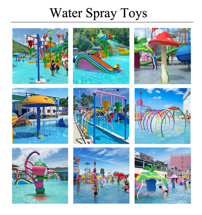 Fiberglass Water Park Water Sprinkler Playground With Children Slides