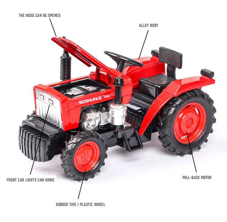 1 32 Scale Friction Toy Car Models for Farm Tractor Acousto-Optic Door Opening Children's Toy