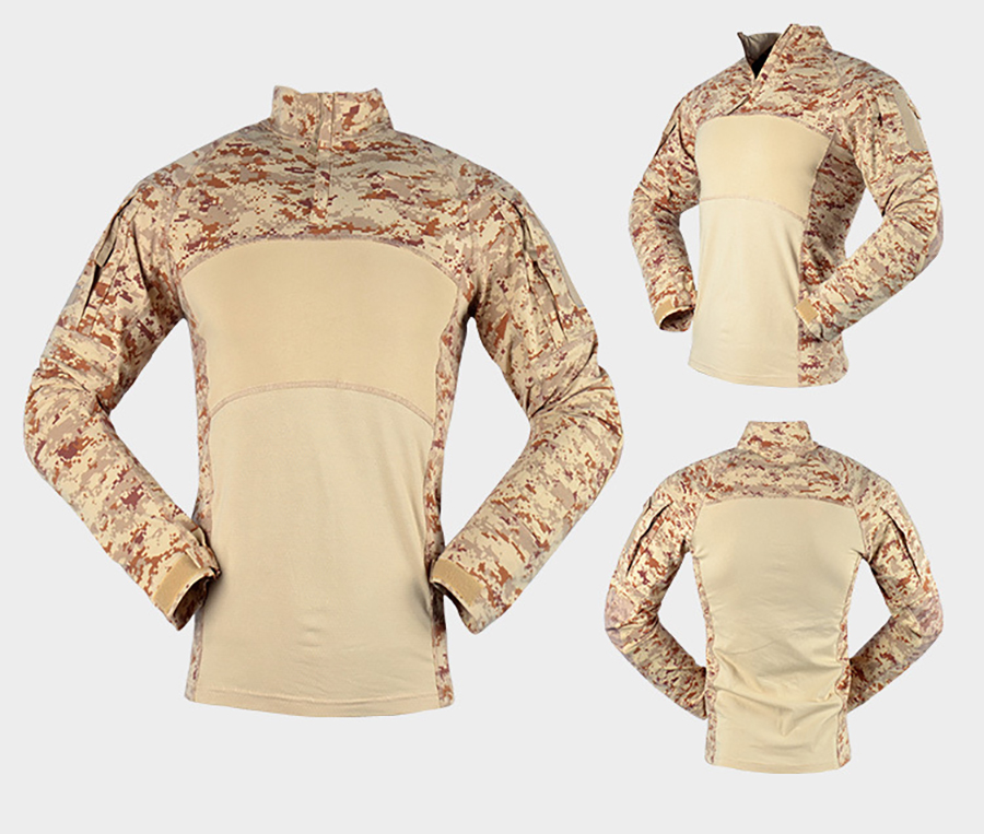 Customized Color Men's Long Sleeve Knitted Shirt Uniform for Summer Frog Training Suit