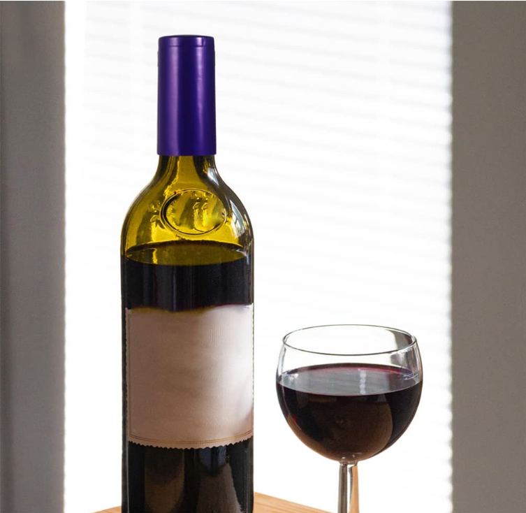 Aluminium Plastic Wine Bottle Heat Shrink Capsules With Blue Color And Custom Logo