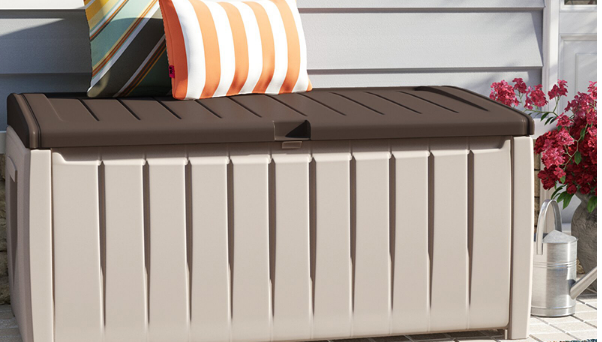 White 0.6mm HDPE 400L Outdoor Storage Box Shed