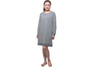 China Ladies Comfortable Long Sleeve Stripped Pajamas Nightwear For Woman , Bamboo Cotton Fabric wholesale