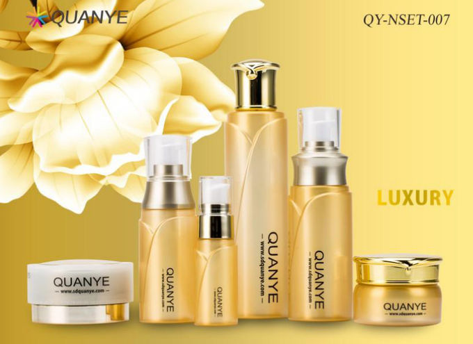 Golden Pearl Plastic Lotion Bottles Set For Beauty Products , Airless Lotion Bottle