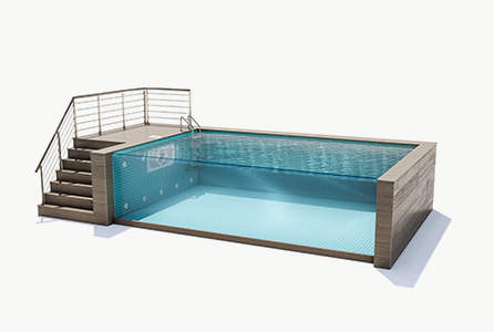 Rectangular Prefabricated Fiberglass Inground Swimming Pools for Commercial Outdoor Garden