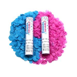 China Reveal Gender Confetti Cannon Biodegradable Party Poppers For Baby Shower wholesale
