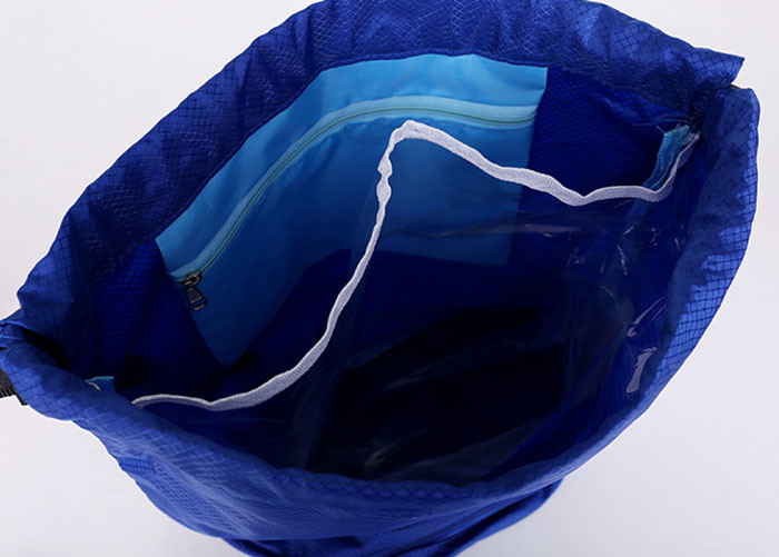 Customized Drawstring Beach Bag , Drawstring Swim Bag With Wet Dry Separation Backpack