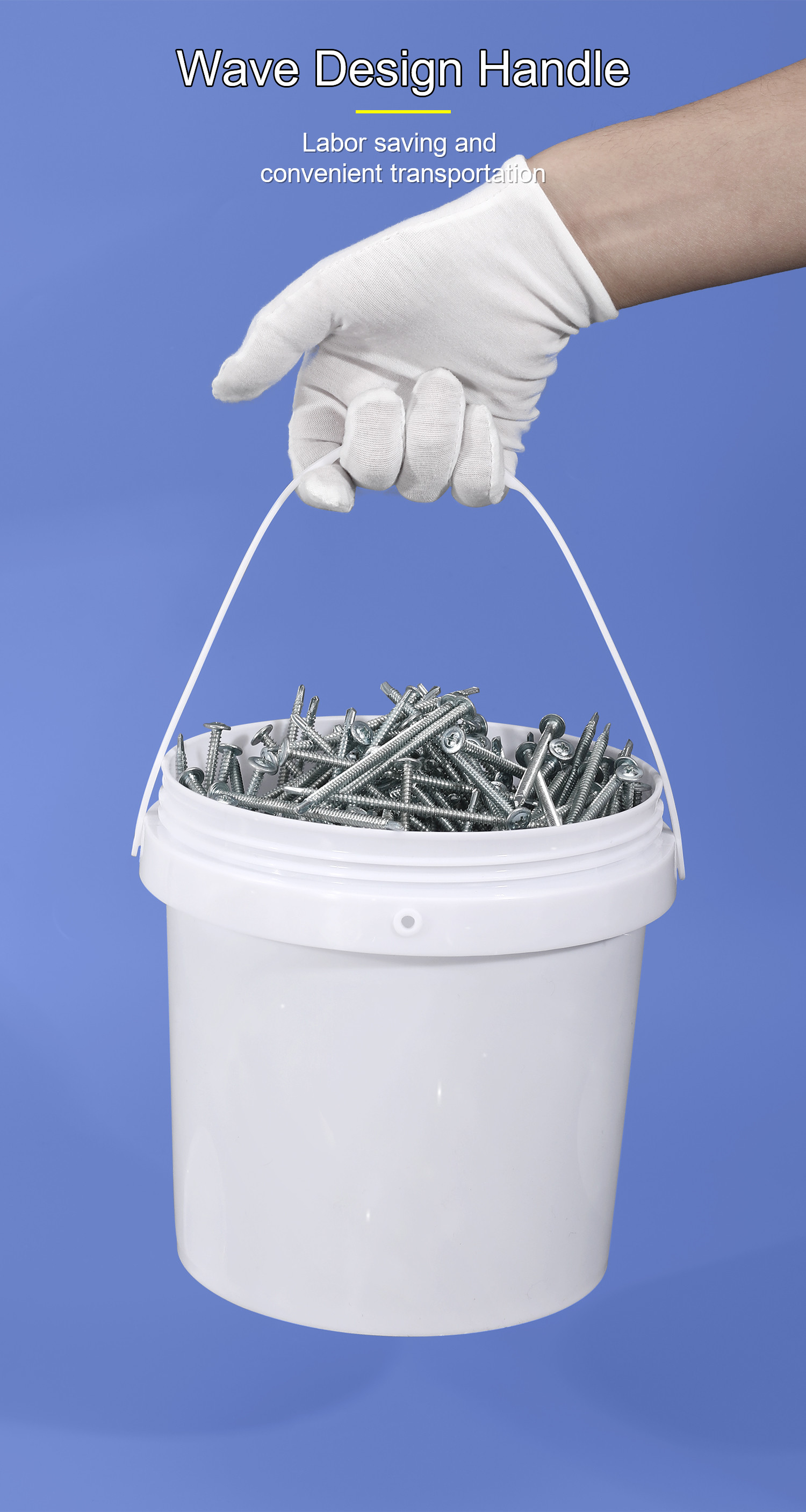 Wholesale Round Durable 5L 10L 20L 5Gal Plastic Bucket with Screw Top for Food Storage