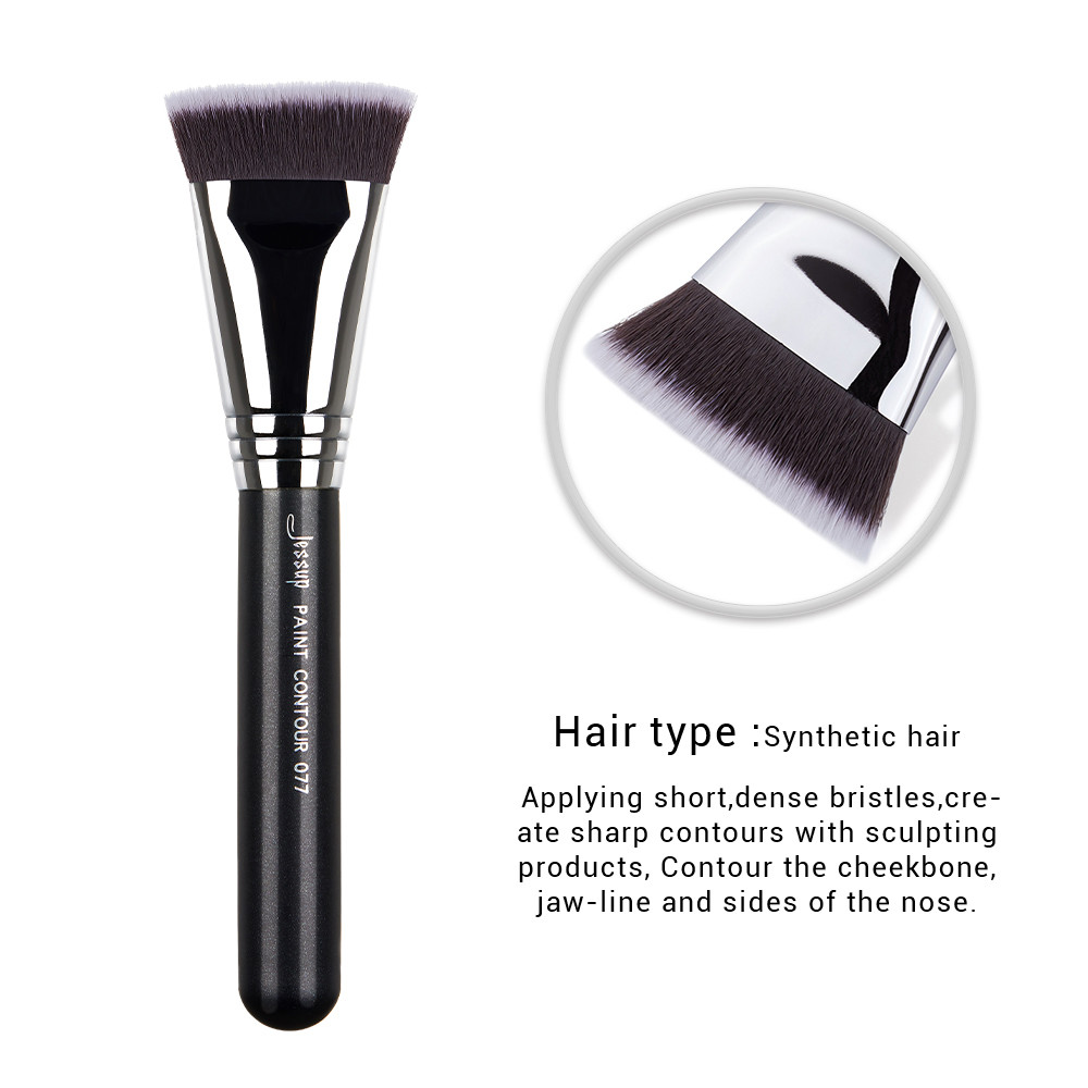 Contour Resistant Bristle Individual Makeup Brushes Flat Square Shape