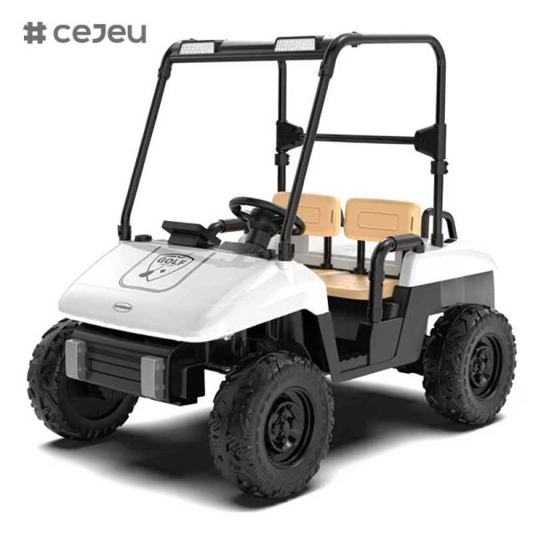 CJ-YB-818 Newest 3-Seater Baby Metal Plastic 12V 24V 4-Wheel Electric Ride-On Golf Cart Kids Elevated Sunshade Club Car EVA Wheels Battery