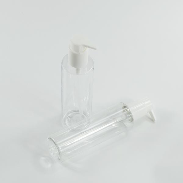 200ml Capacity PET Flat Shoulder Transparent Plastic Bottle with Silk-screen Printing
