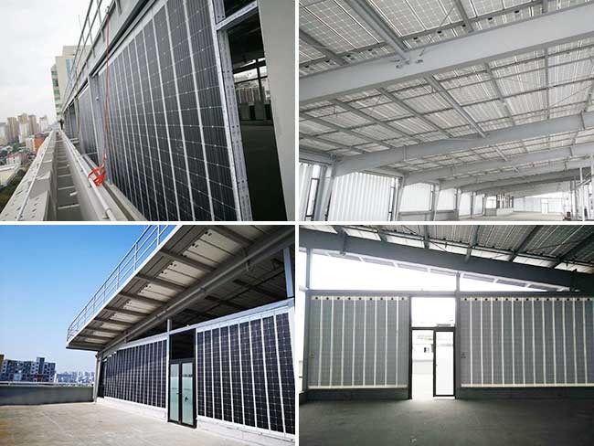 Solar Panels 250KW Solar Panel On Grid System Building Roof With Sound Insulation