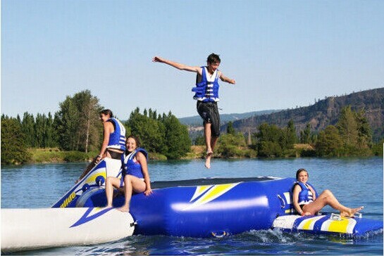 PVC Tarpaulin Inflatable Water Toys Jumping Water Trampoline Bed Airtight Bouncer