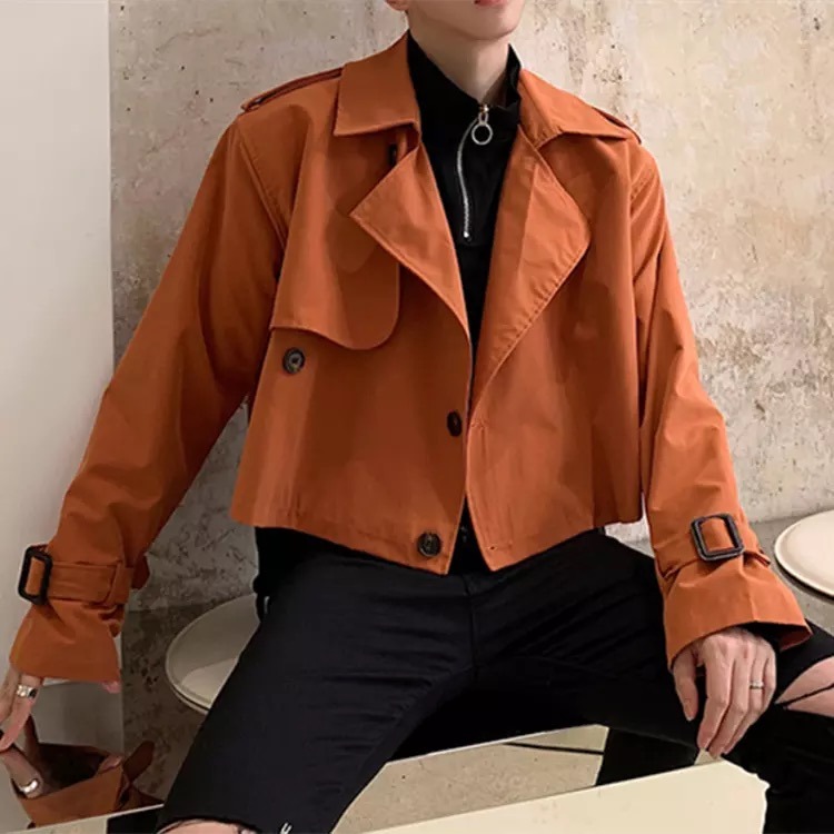 Korean Style Fashion Two Piece Patchwork Windbreaker Jacket