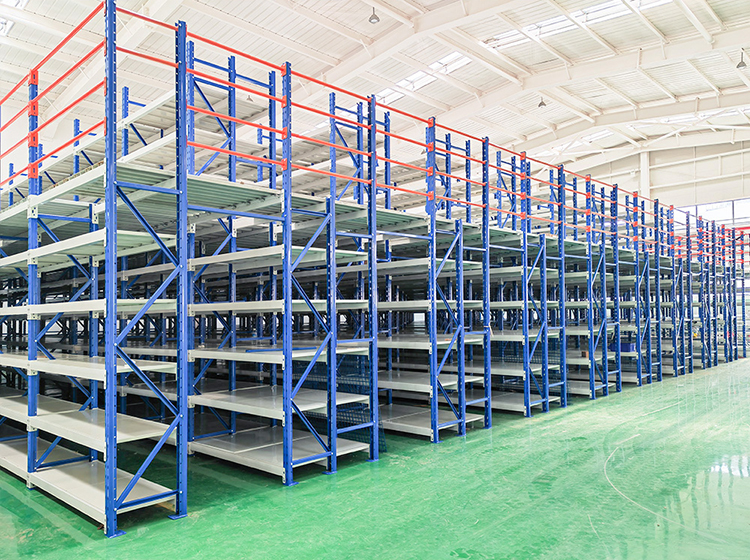 Manual Operation Small Item Storage Multi Tier Shelf Mezzanine Rack with Steel Frame