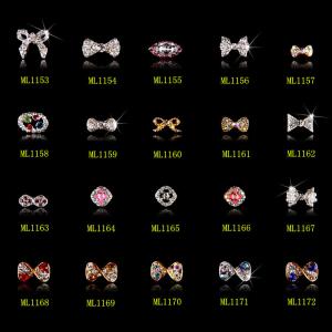 China Hot NEW Wholesale Alloy Jewelry 3D Nail Art Jewelry Nail rhinestones Sticker Supplier Number ML1153-1172 wholesale