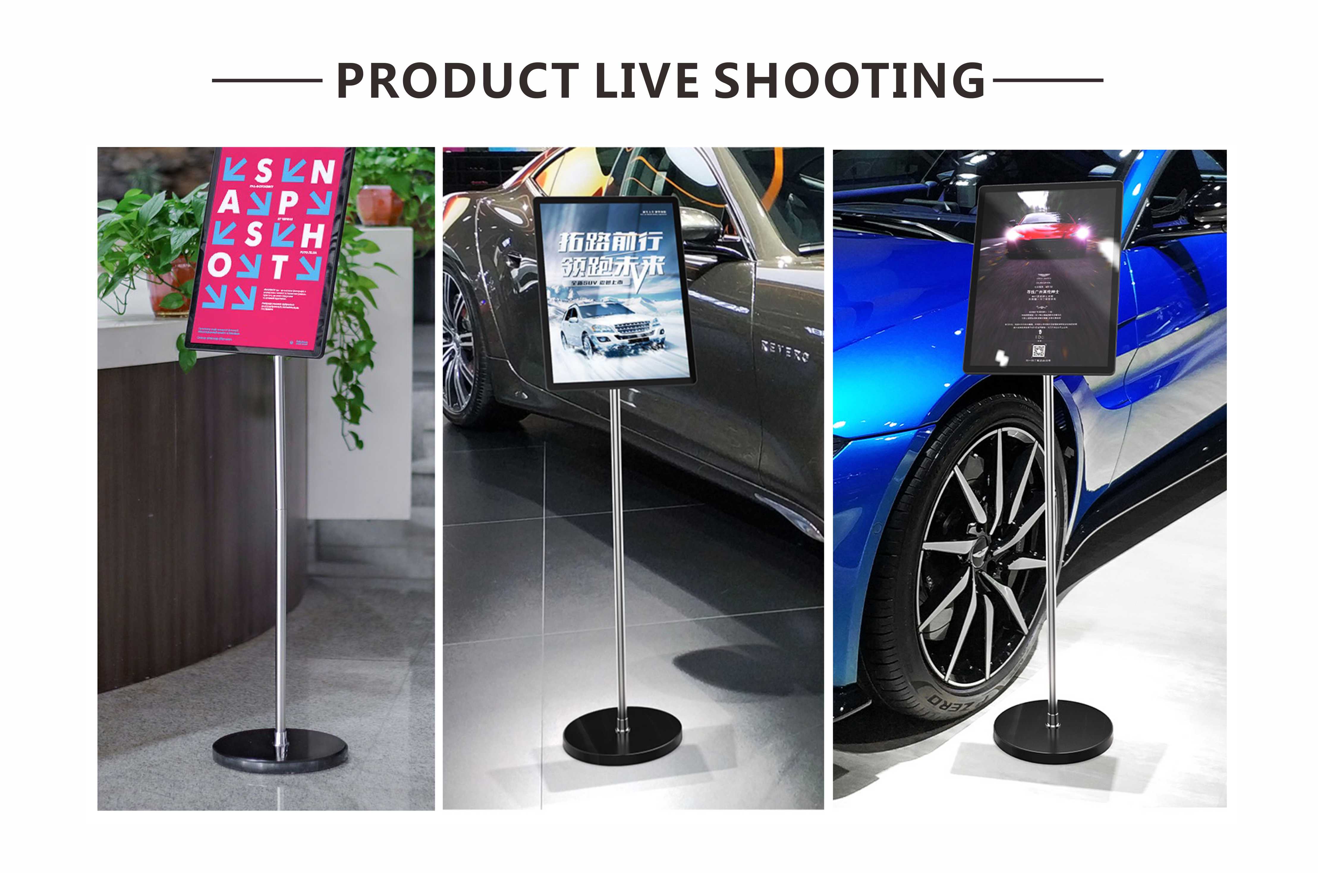 Shopping Mall Poster Board Stand 1290X290mm Advertising Display Equipment