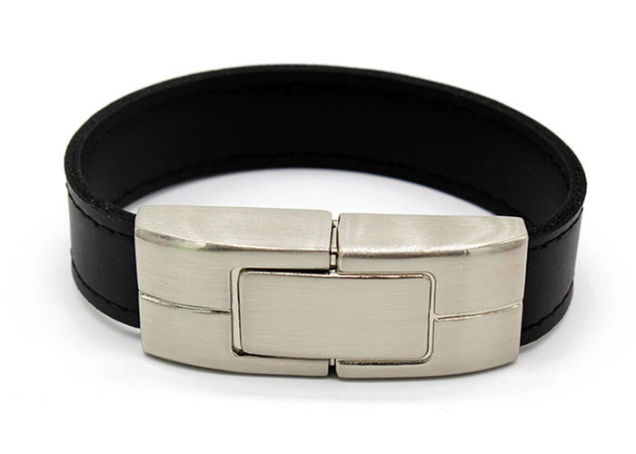 Black 128g Usb 3.0 Flash Drive , Leather Usb Drive OEM ODM Services Provided