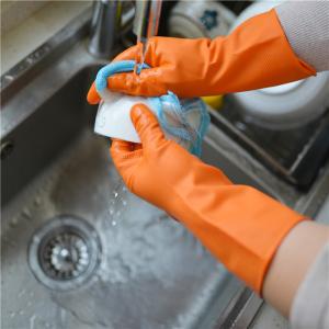 China Soft Elastic Anti Slip Kitchen 40g Rubber Dishwashing Gloves wholesale