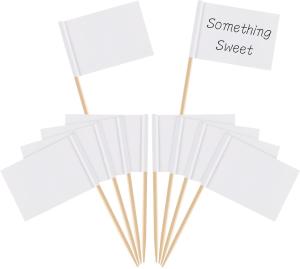 China Party Cake Cheese White Labeling Marking Blank Toothpick Flags wholesale