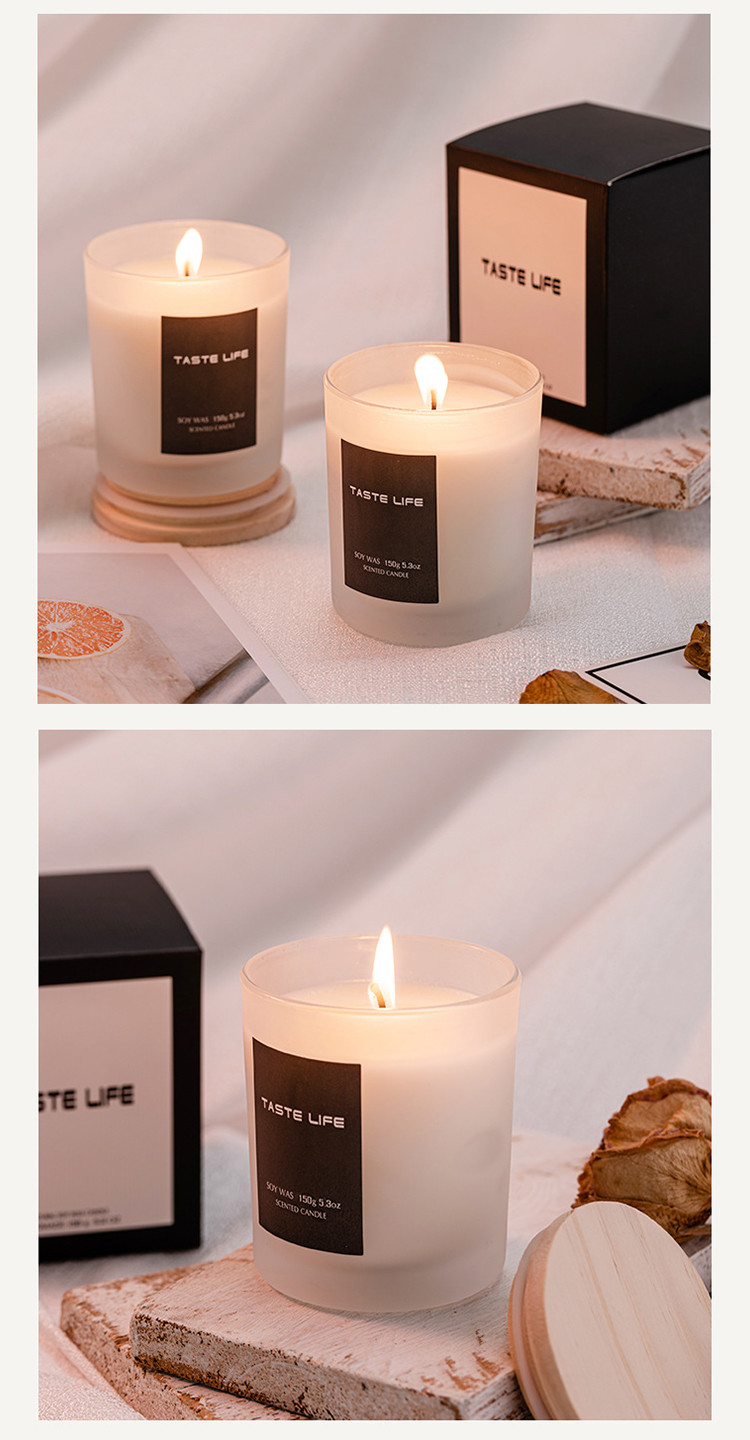 Home Birthday Wedding Atmosphere Luxury Glass Soy Wax Glass Jar Scented Candles With Lid