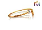 OEM ODM Geometry Heart Open Cuff Bracelets With Stone