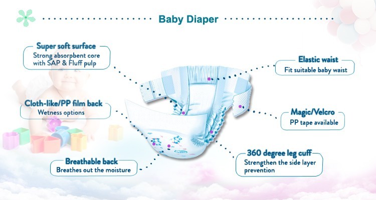 Clothlike Backsheet Disposable Baby Diapers