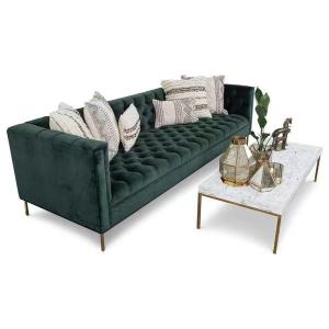 China Hunter Marble Green Velvet Sofa Set Hotel Lobby Sofa ODM wholesale